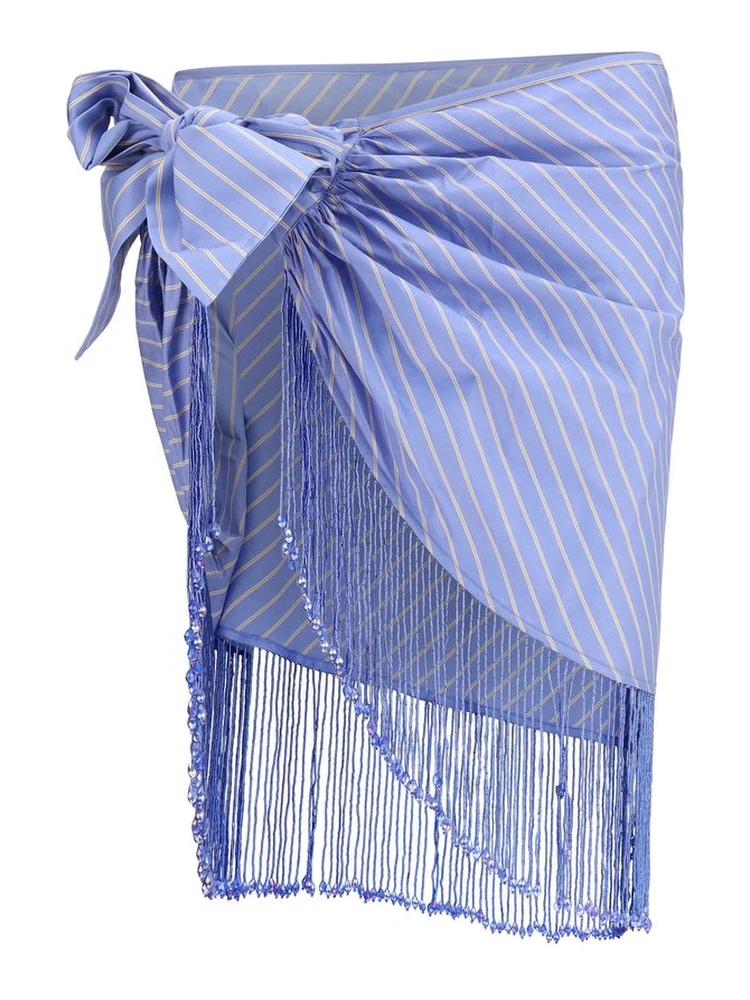 Blue Cotton Long Skirt