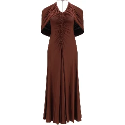 Brown Viscose Casual Dress