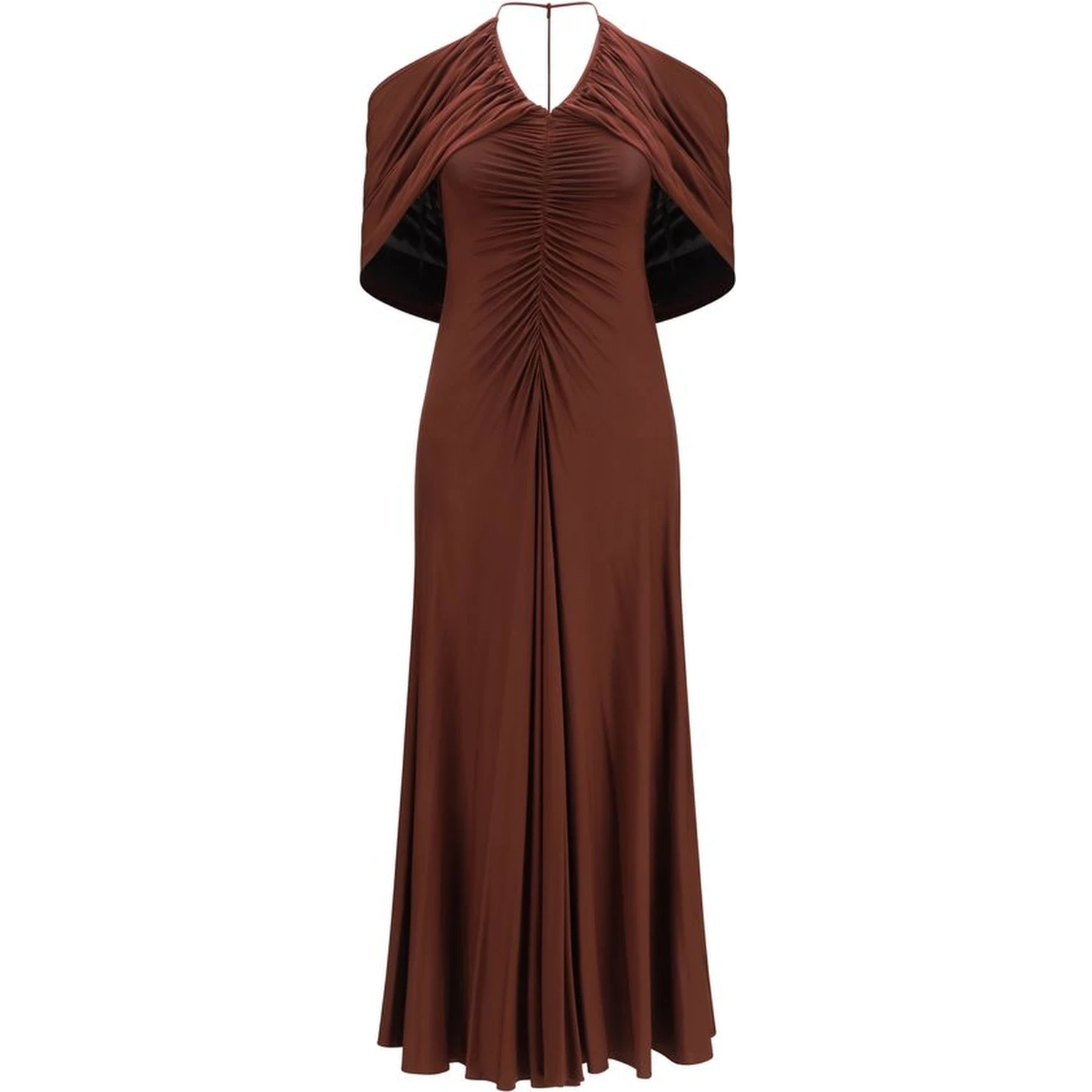 Brown Viscose Casual Dress