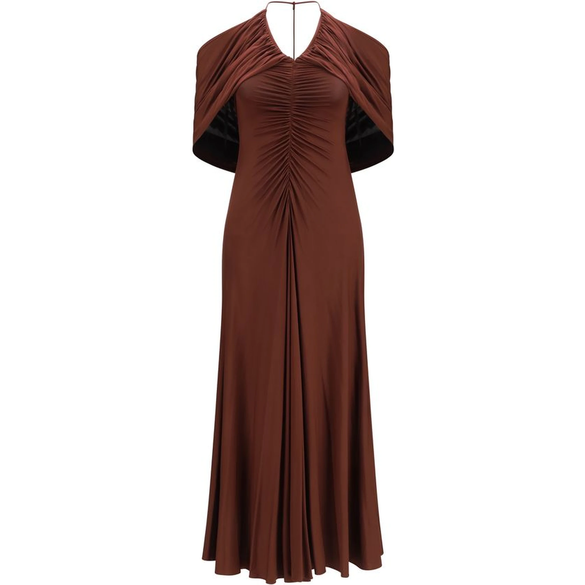 Brown Viscose Casual Dress