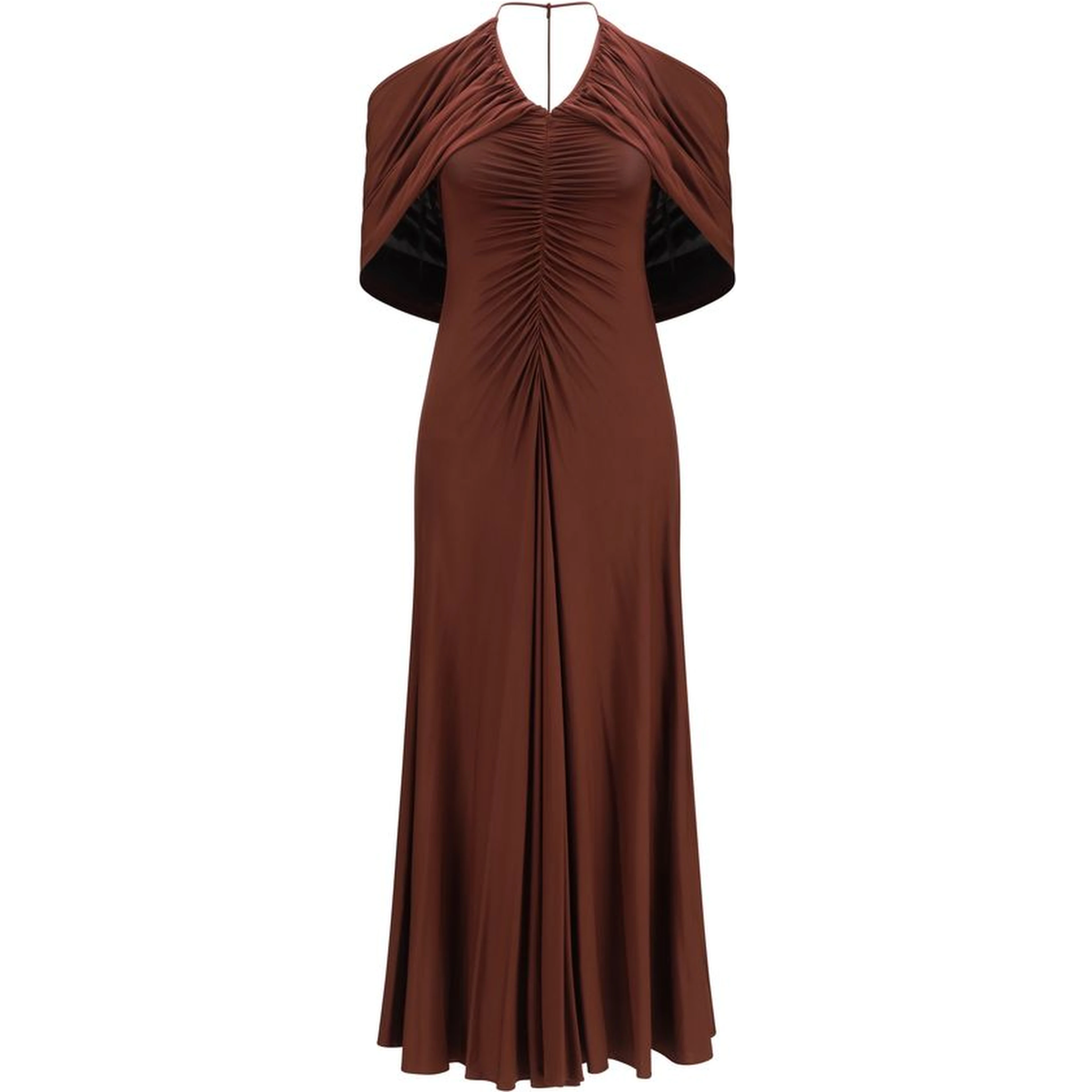 Brown Viscose Casual Dress