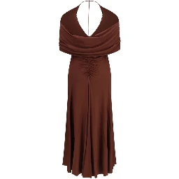Brown Viscose Casual Dress