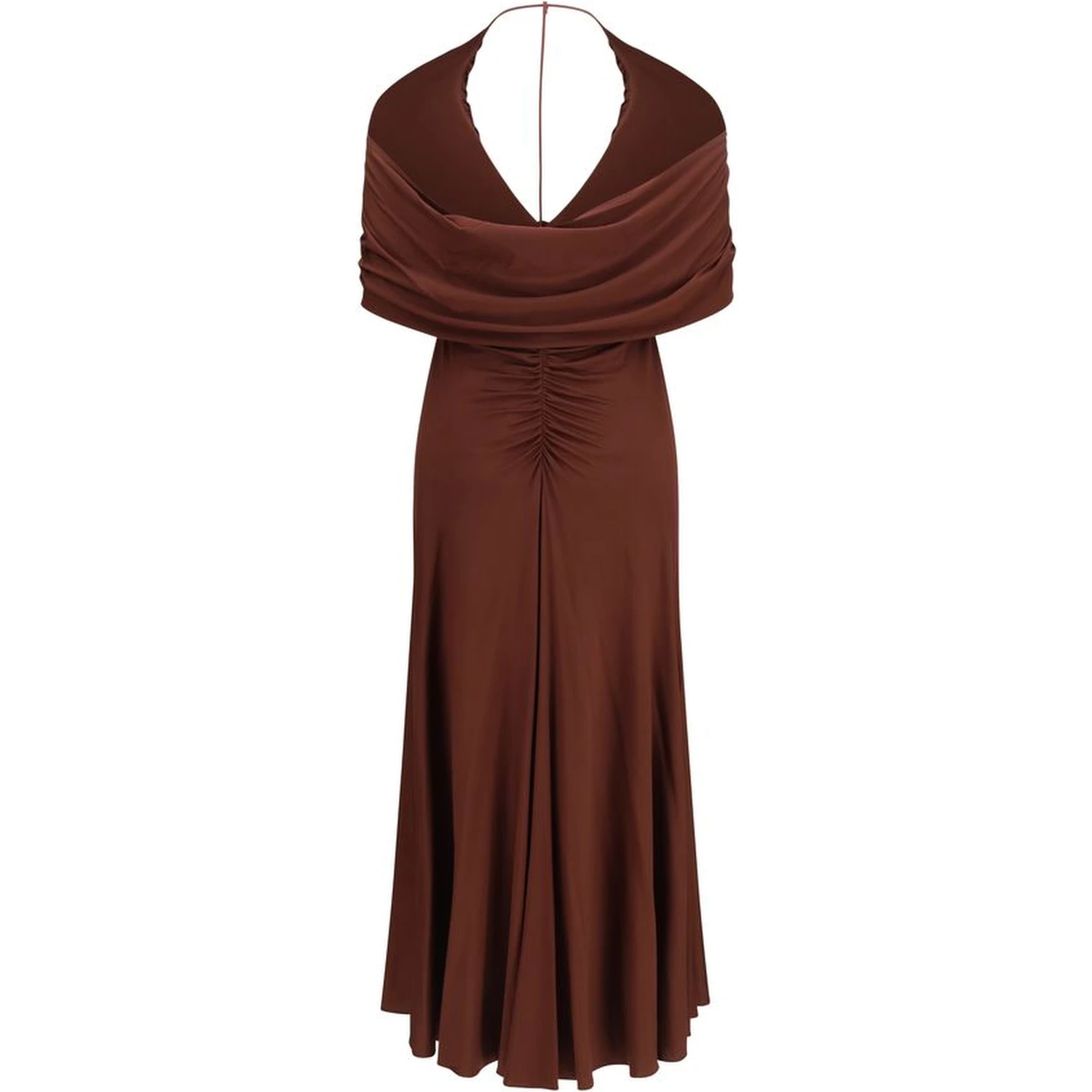 Brown Viscose Casual Dress