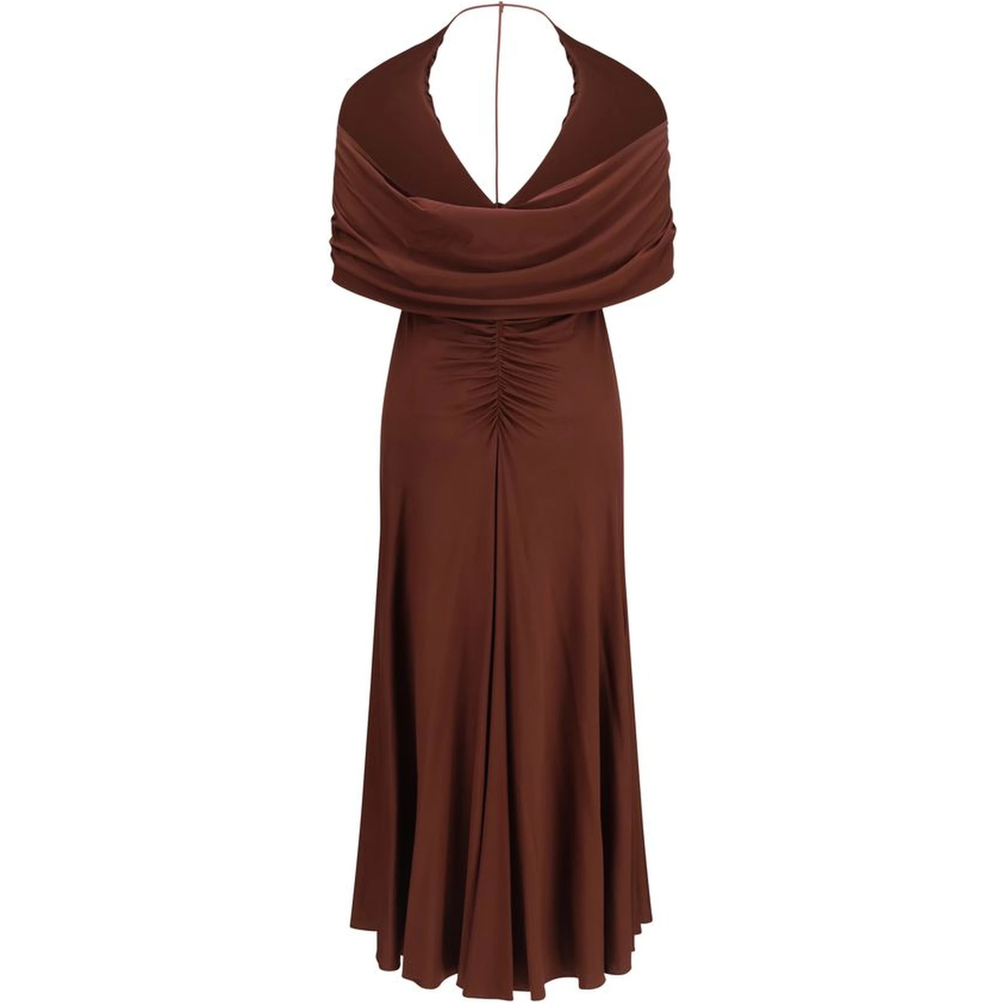 Brown Viscose Casual Dress