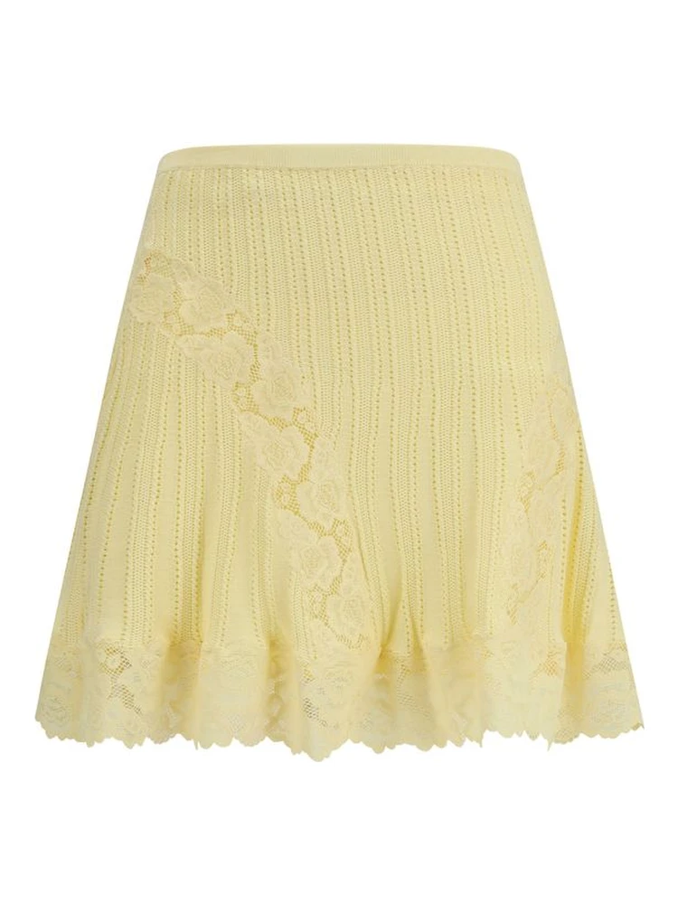 Bicolor Viscose Mini Skirt