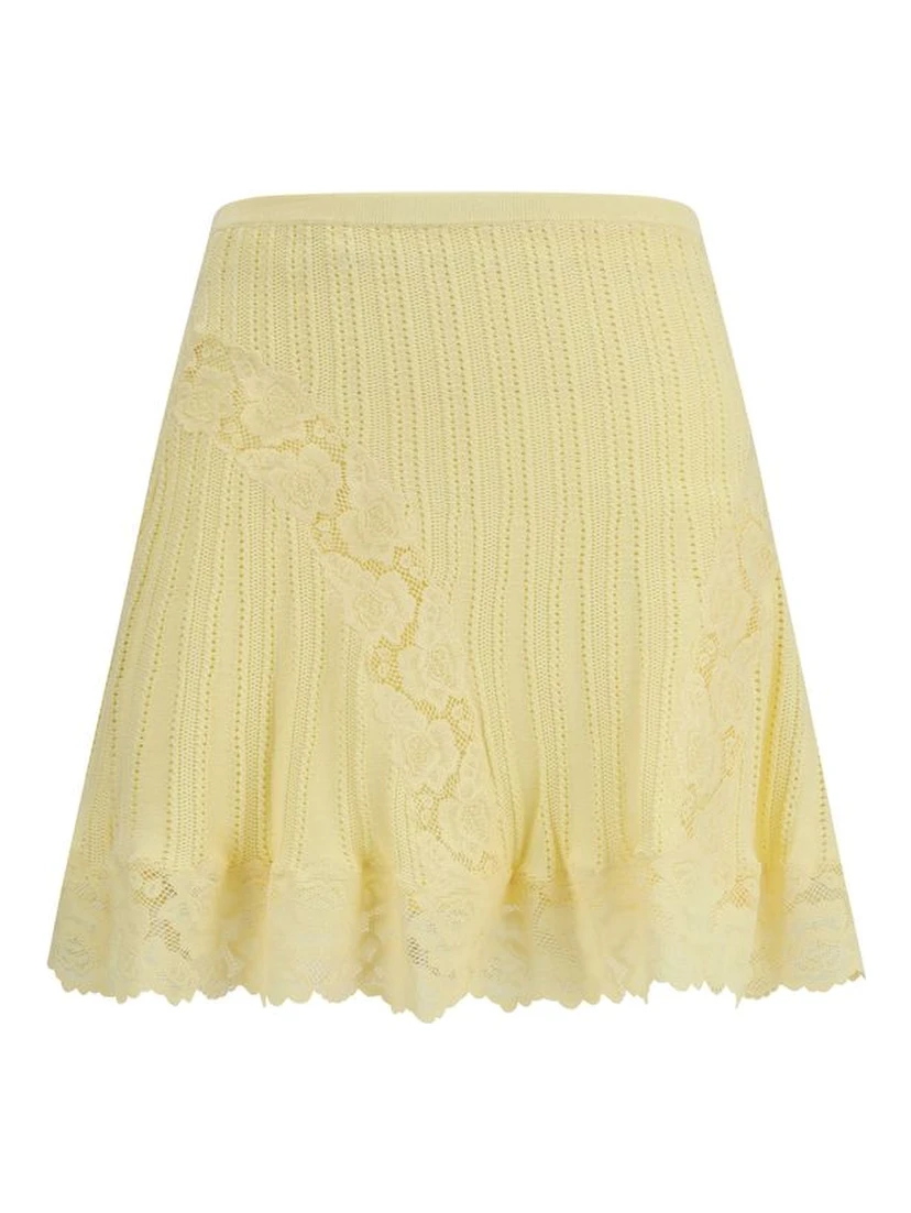 Bicolor Viscose Mini Skirt