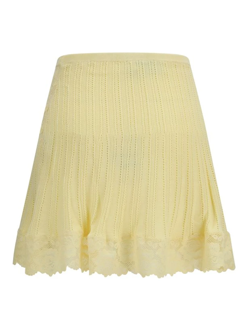 Bicolor Viscose Mini Skirt