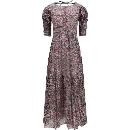 Purple Cotton Casual Dress