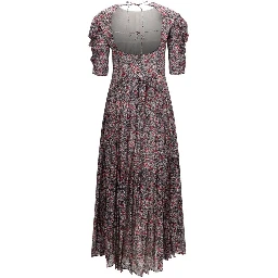 Purple Cotton Casual Dress