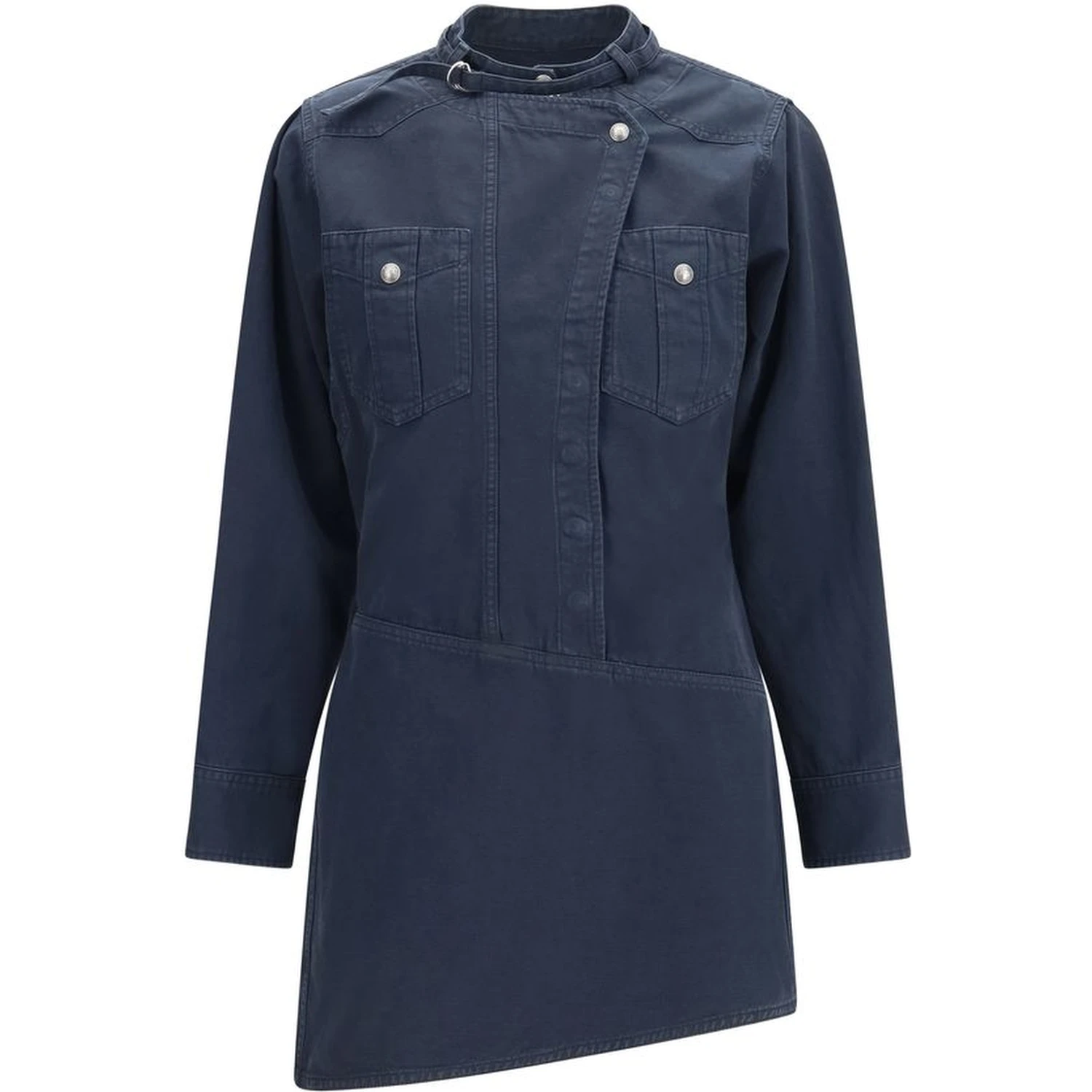 Blue Cotton Casual Dress