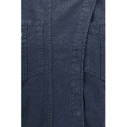 Blue Cotton Casual Dress