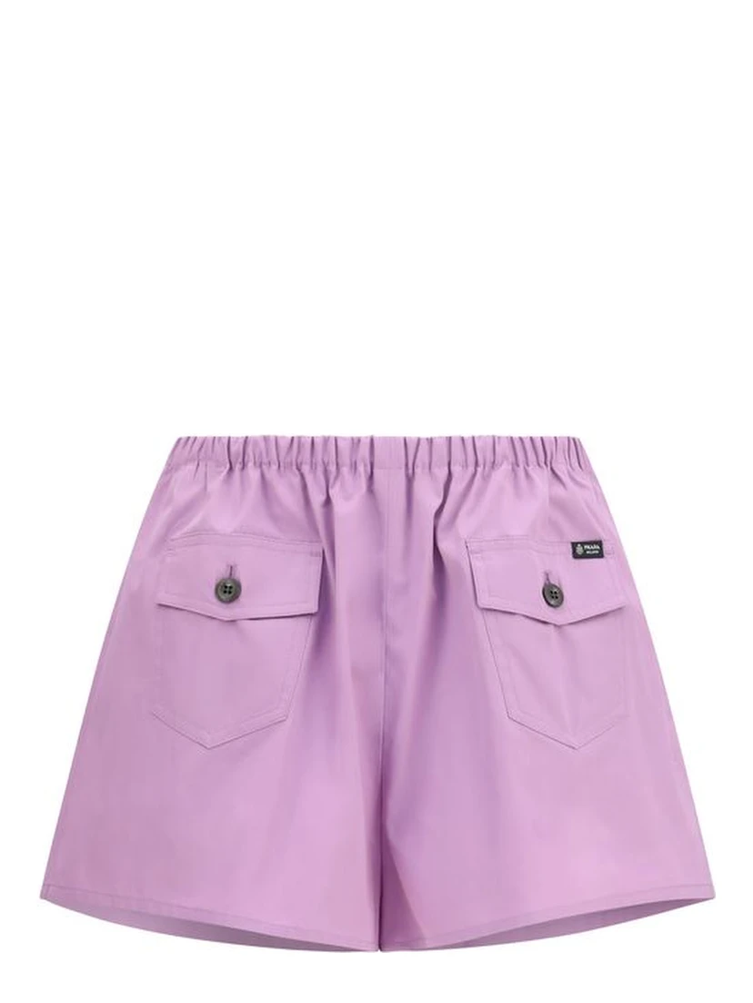 Purple Cotton Bermuda Shorts
