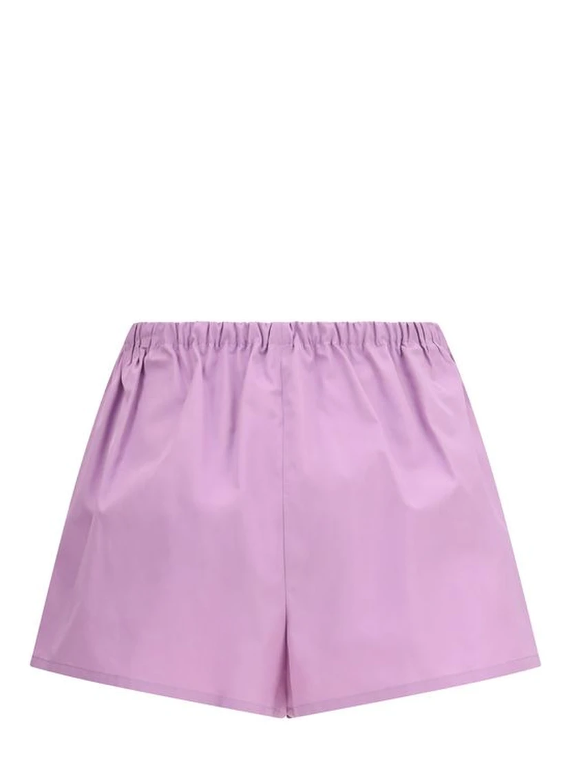 Purple Cotton Bermuda Shorts