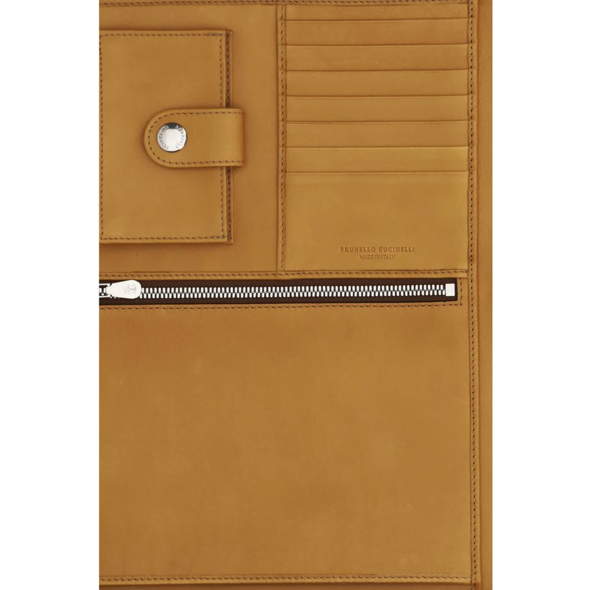 محفظة بوس توروس من جلد العجل البني