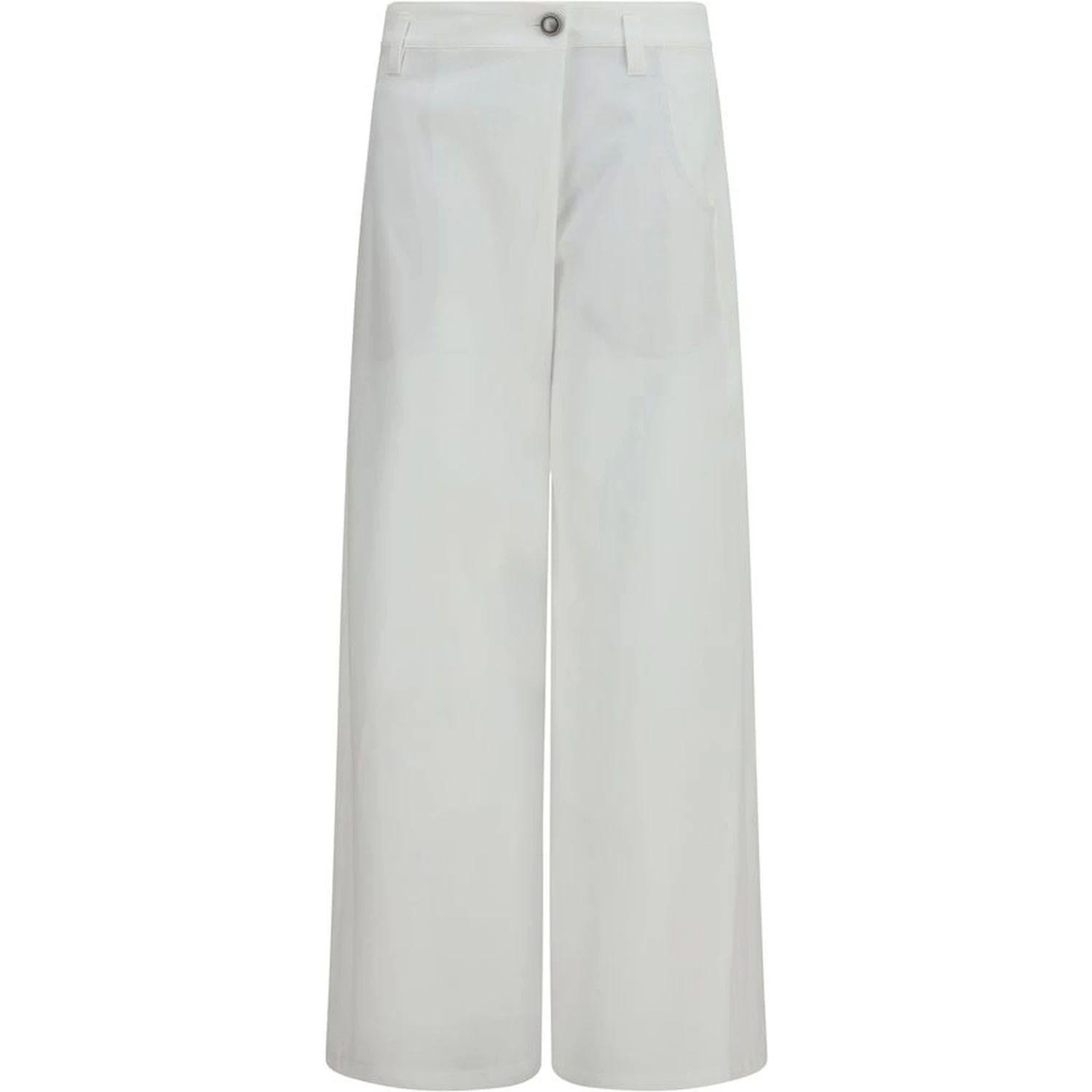 White Cotton Casual Pants