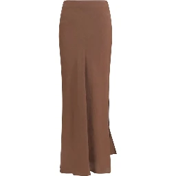 Brown Viscose Long Skirt