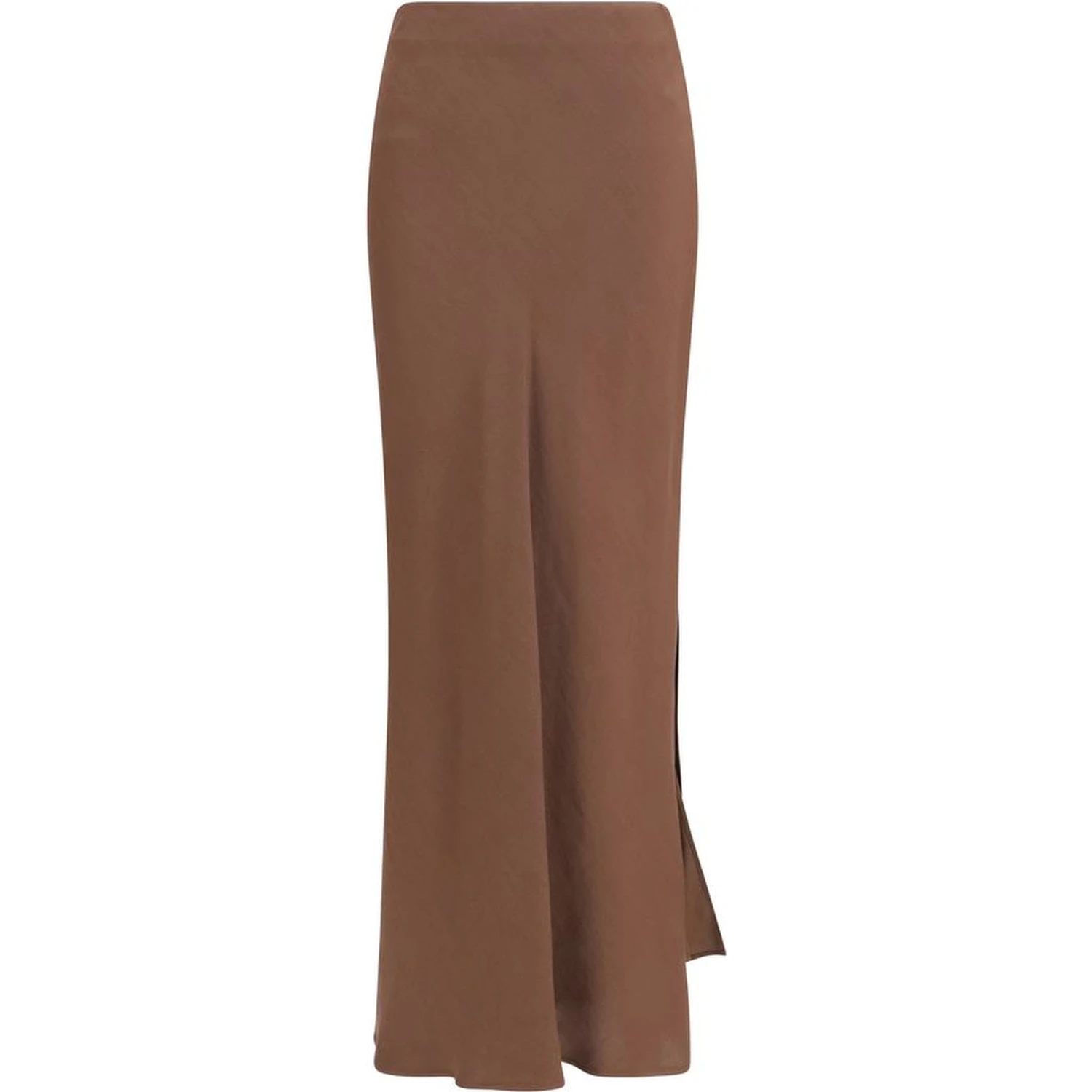 Brown Viscose Long Skirt