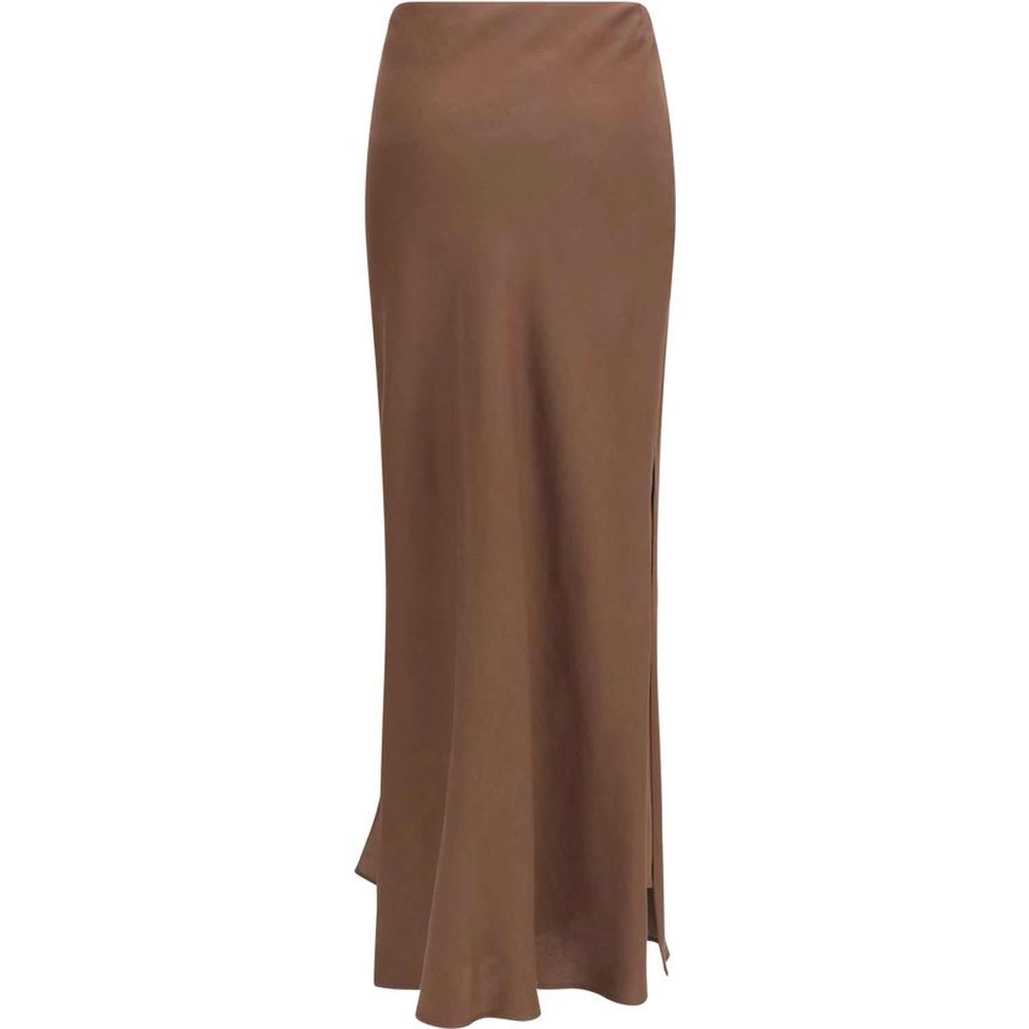 Brown Viscose Long Skirt