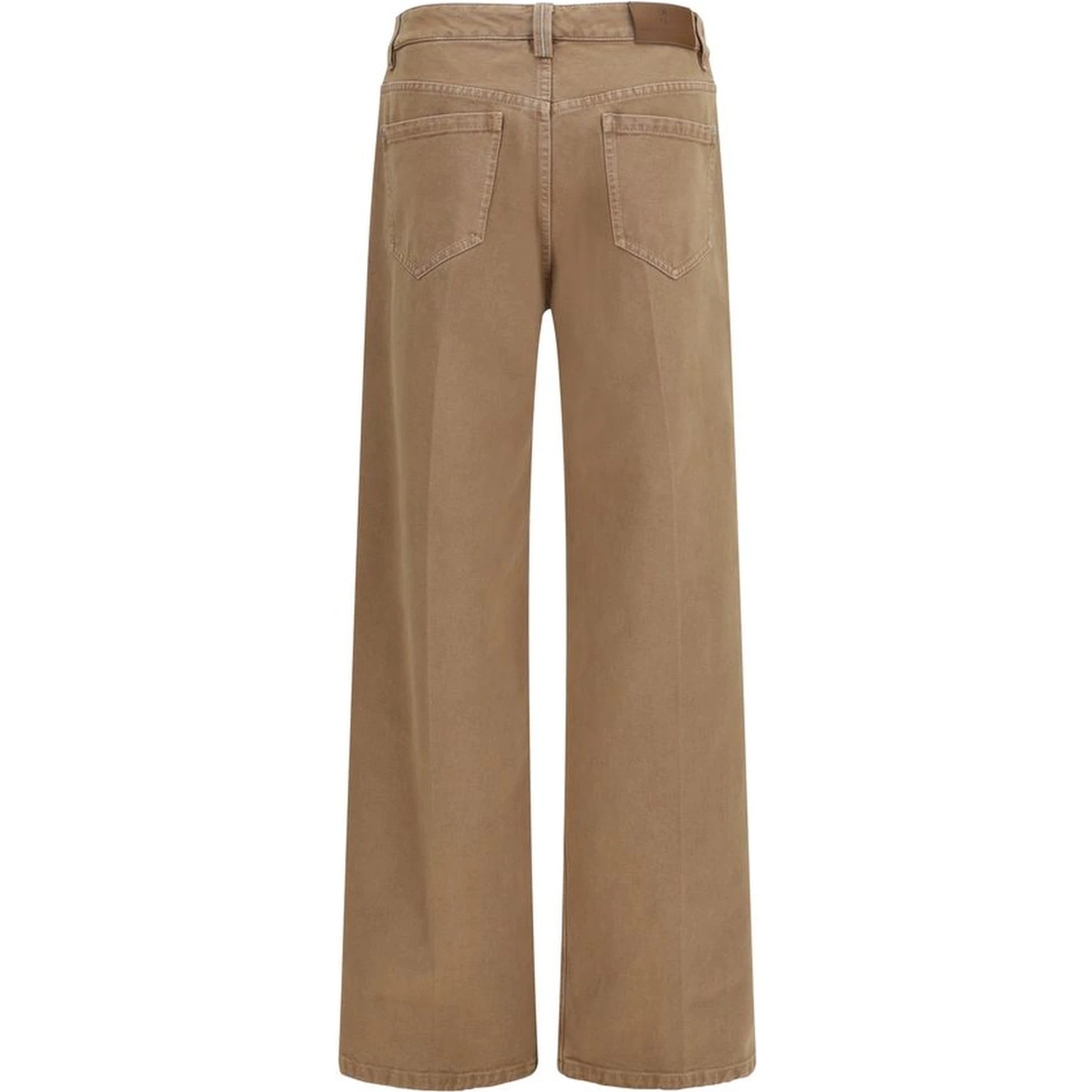 Brown Cotton Straight-Leg Jeans