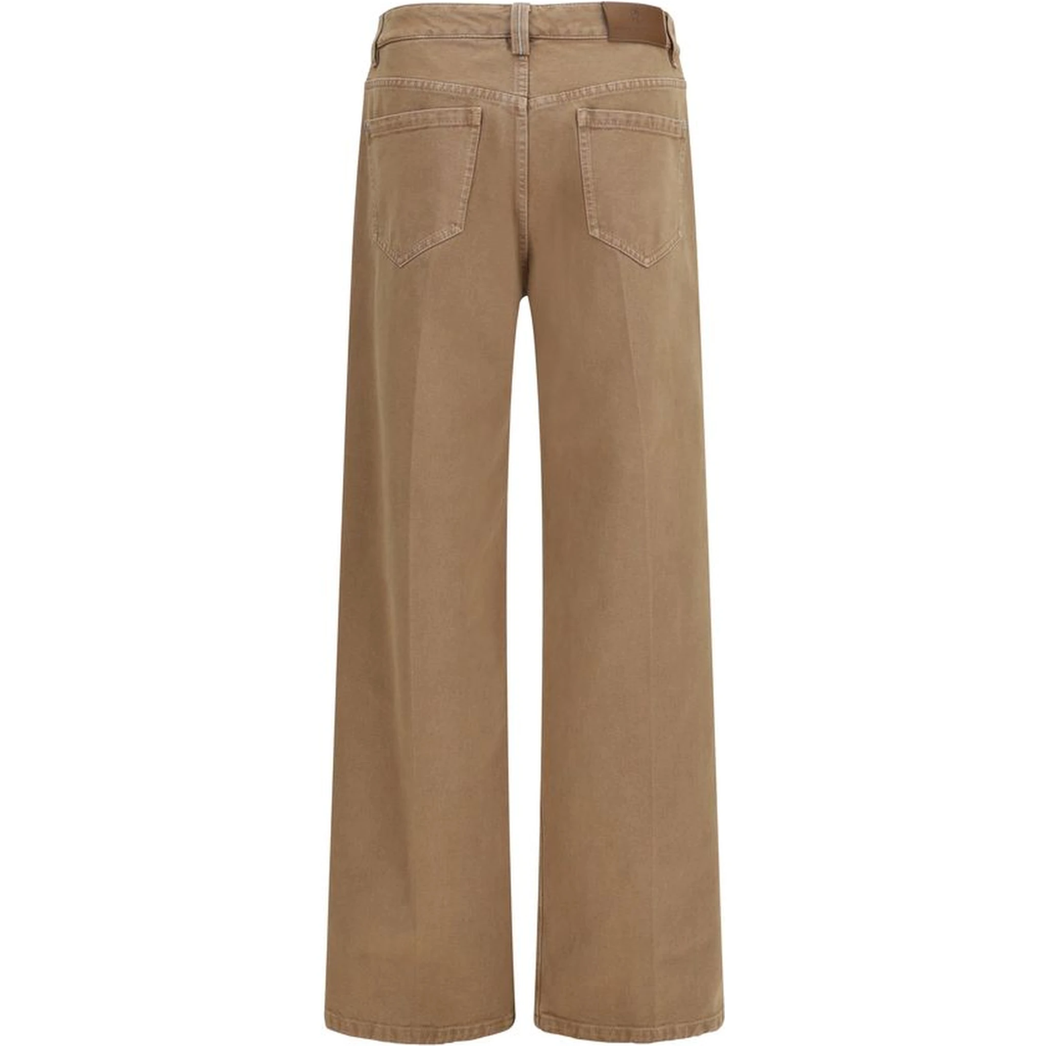 Brown Cotton Straight-Leg Jeans