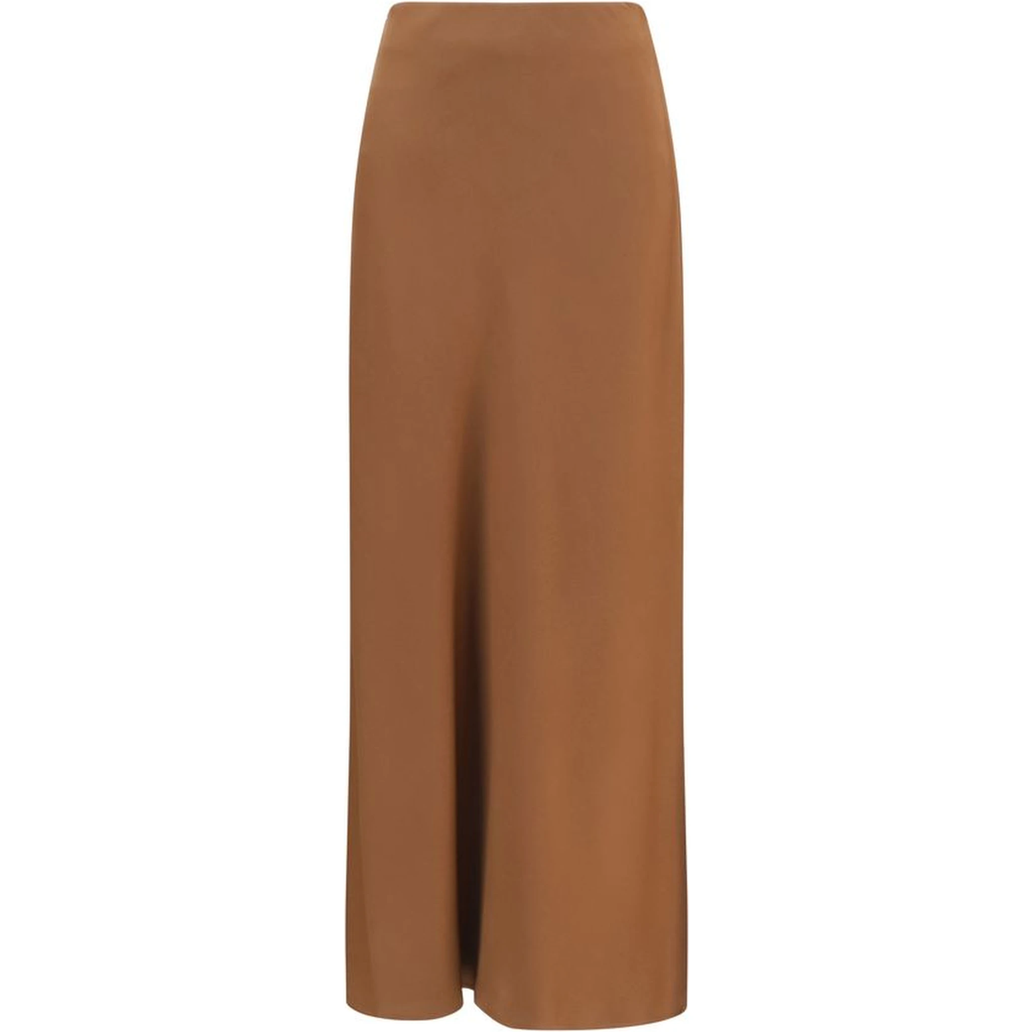 Brown Acetate Midi Skirt