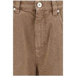 Brown Cotton Straight-Leg Jeans