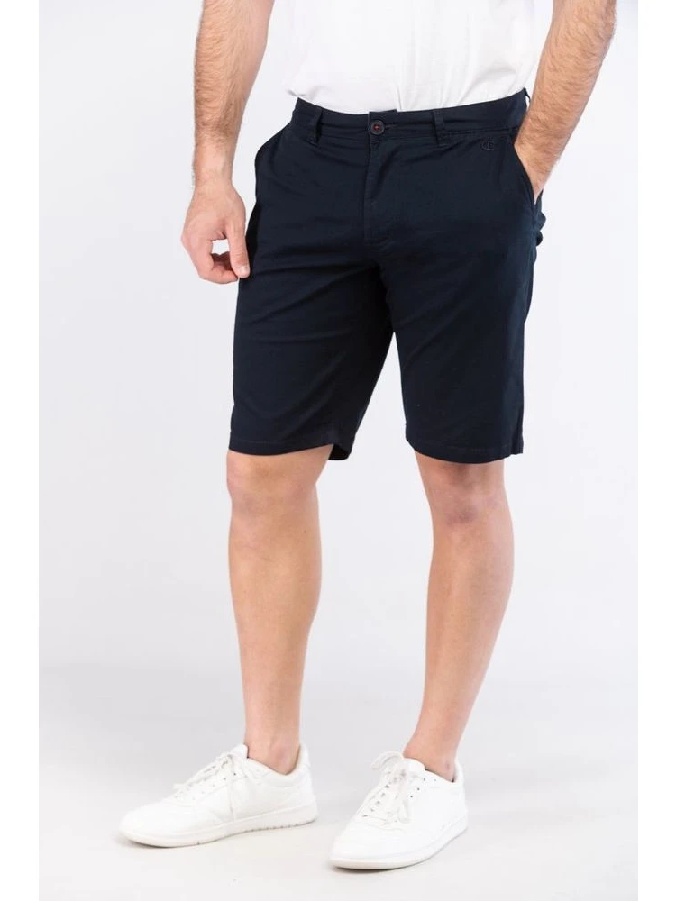Blue Leather Bermuda Shorts