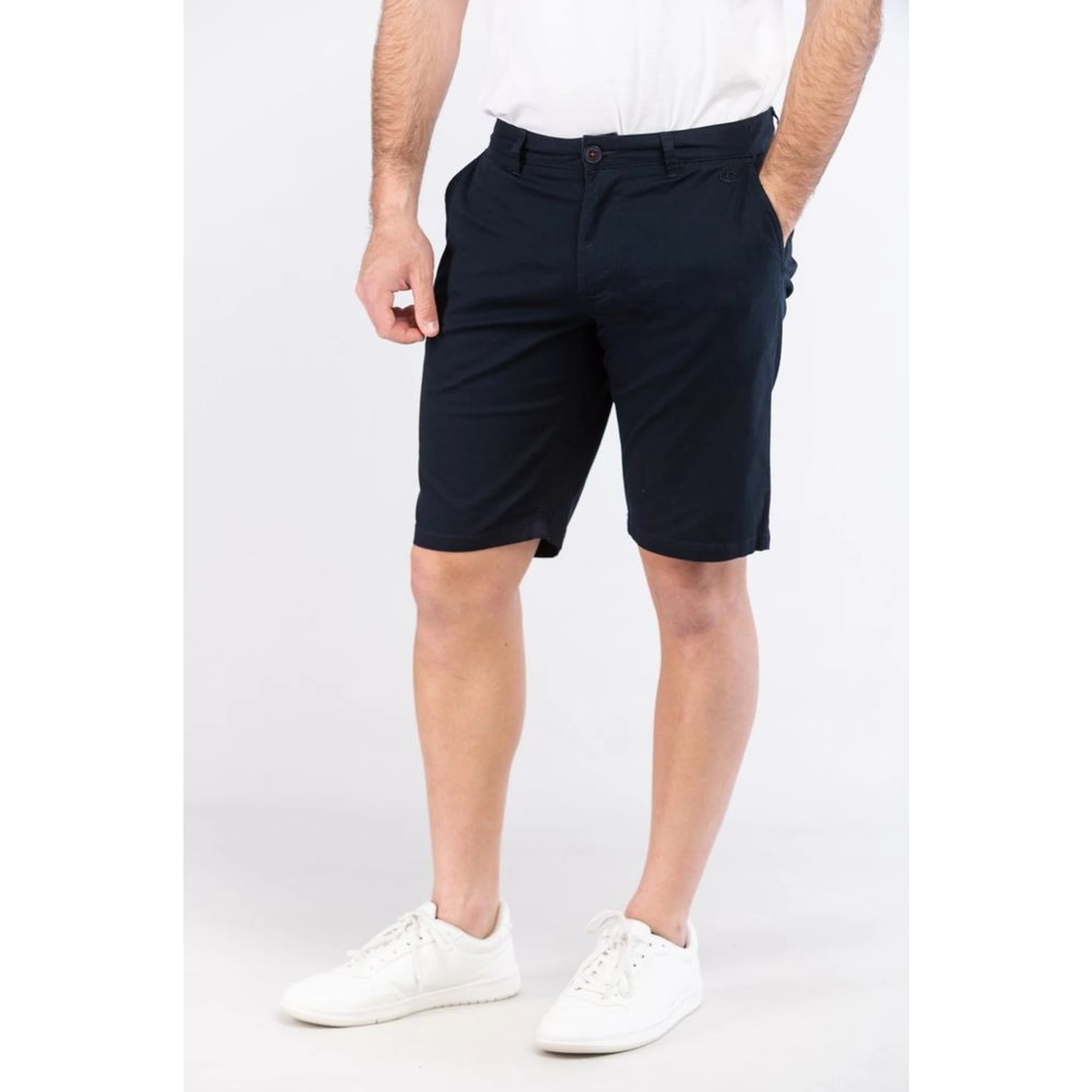 Blue Leather Bermuda Shorts