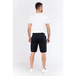 Blue Leather Bermuda Shorts