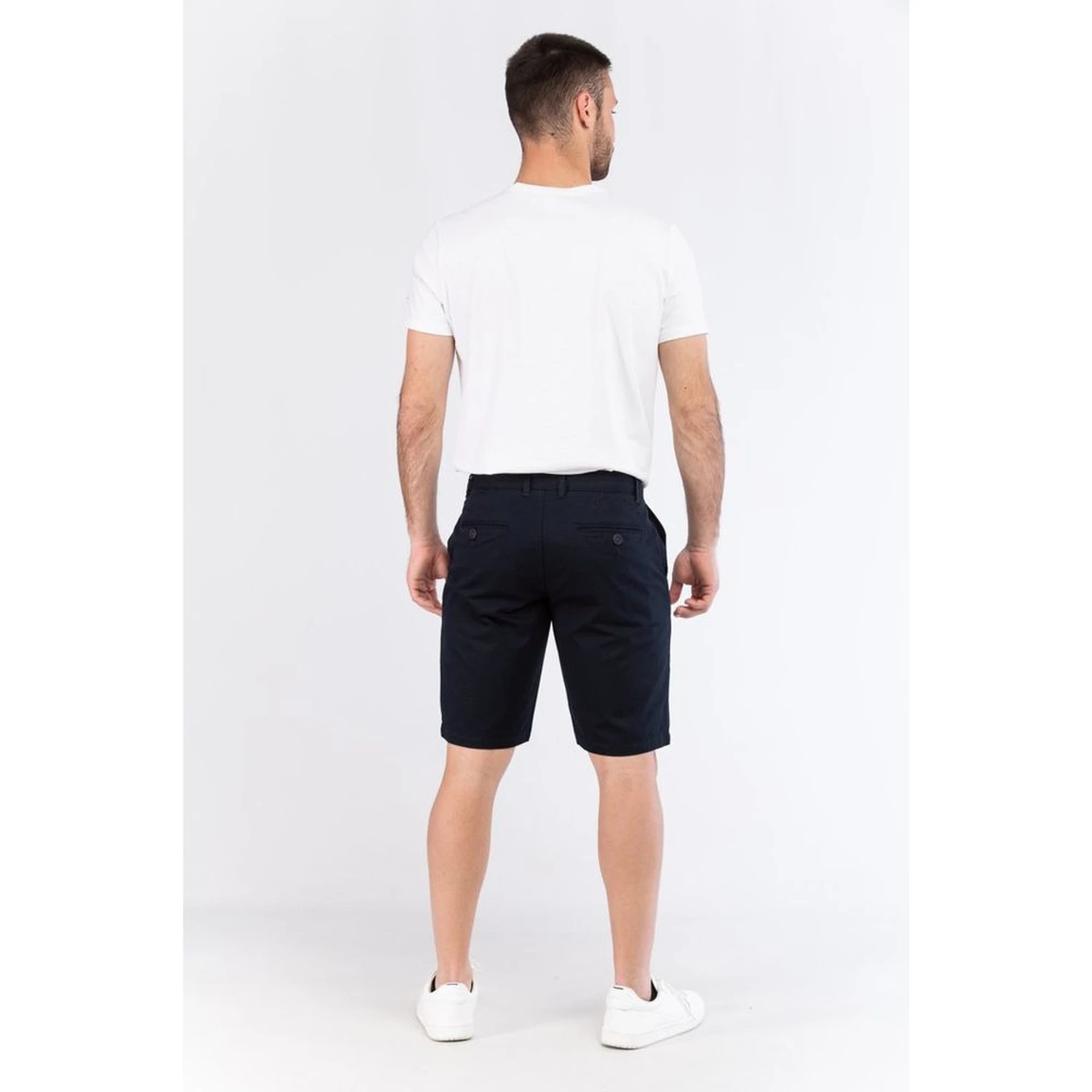 Blue Leather Bermuda Shorts