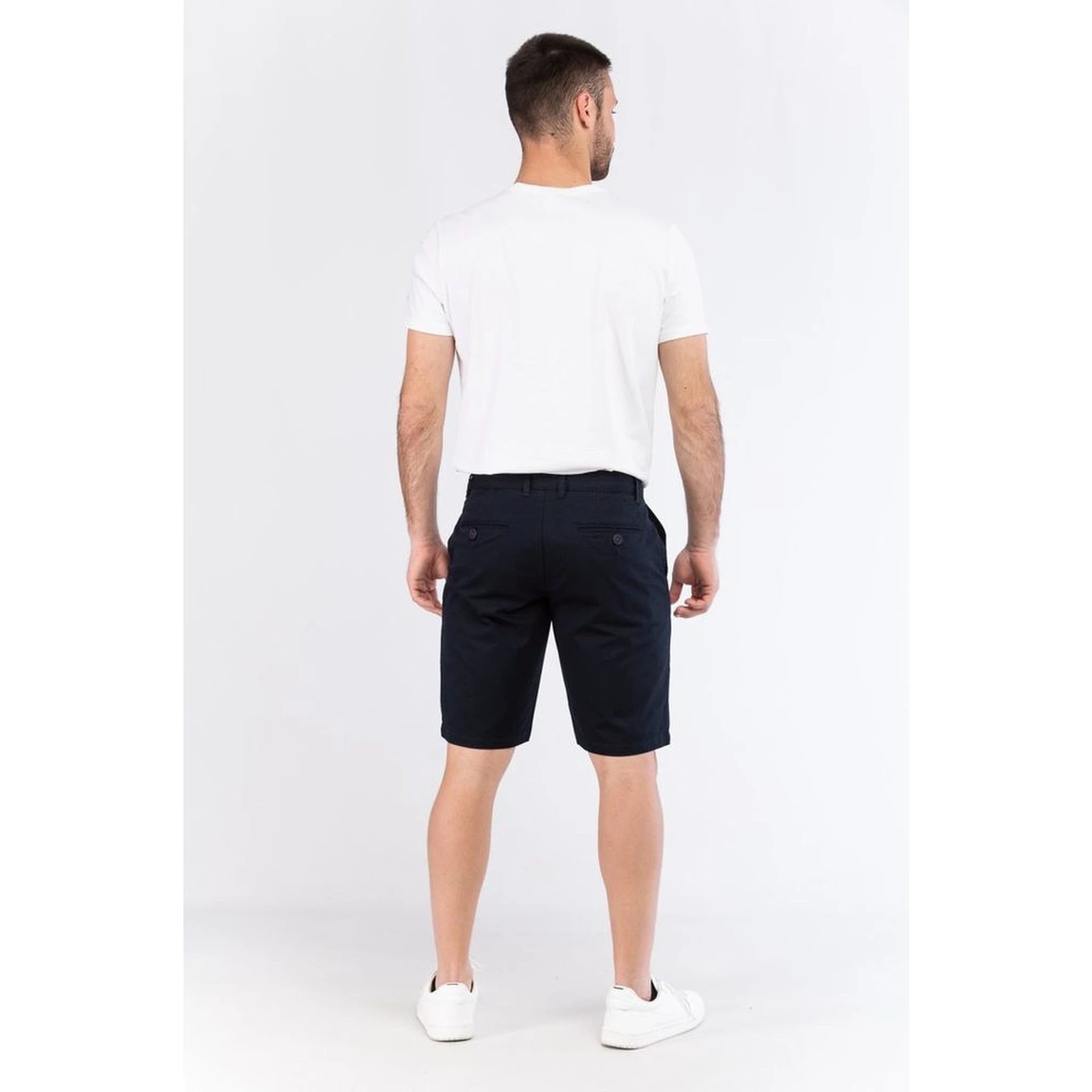 Blue Leather Bermuda Shorts