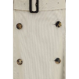 Beige Cotton Midi Skirt