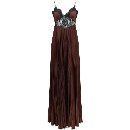 Brown Polyester Casual Dress