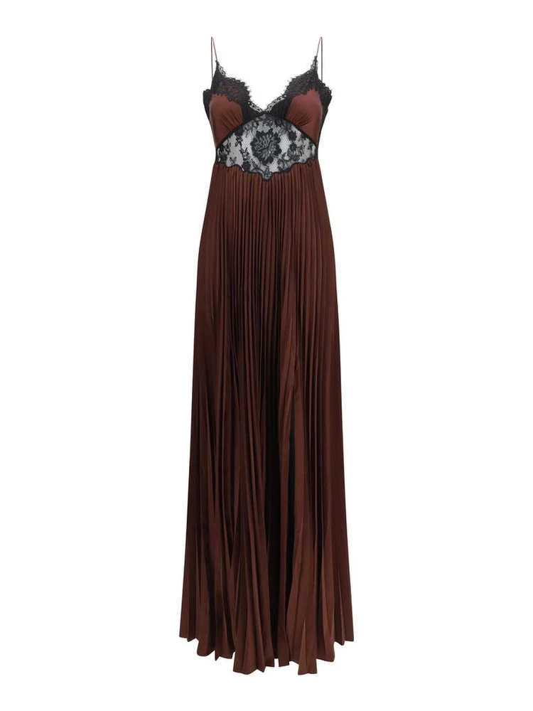 Brown Polyester Casual Dress