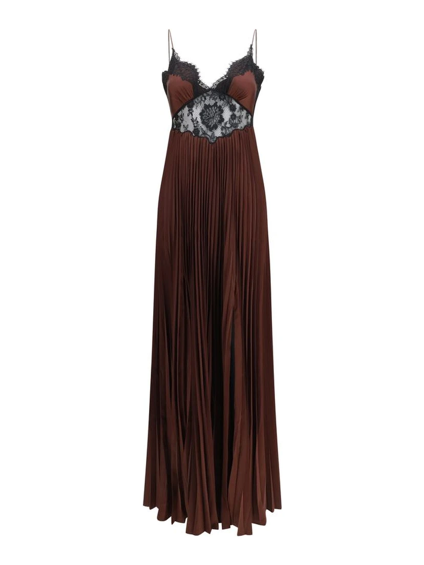 Brown Polyester Casual Dress