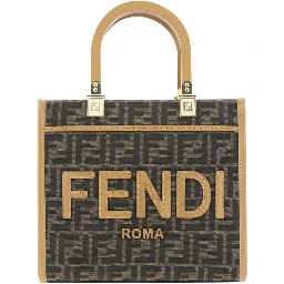 Brown Polyester Shoulder Bag