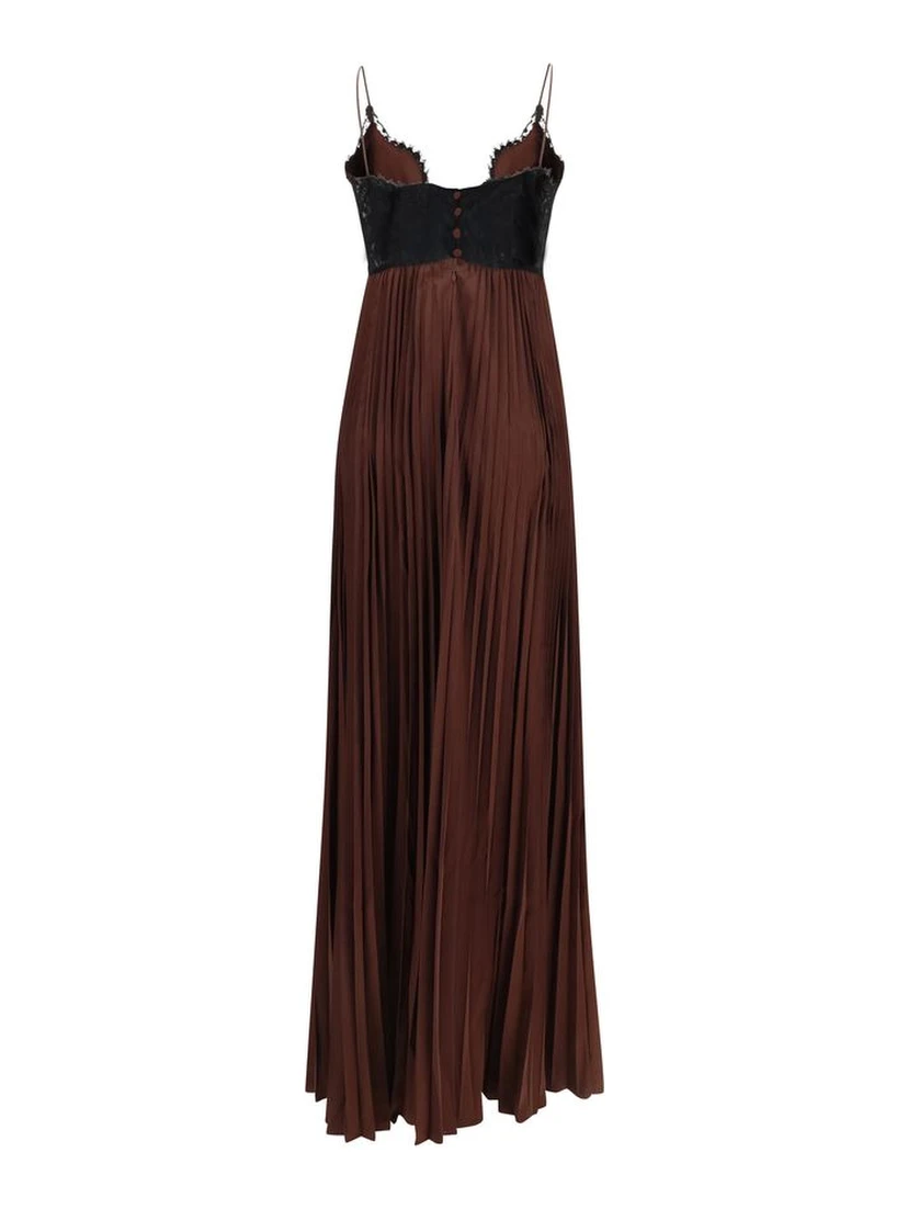 Brown Polyester Casual Dress