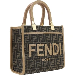 Brown Polyester Shoulder Bag