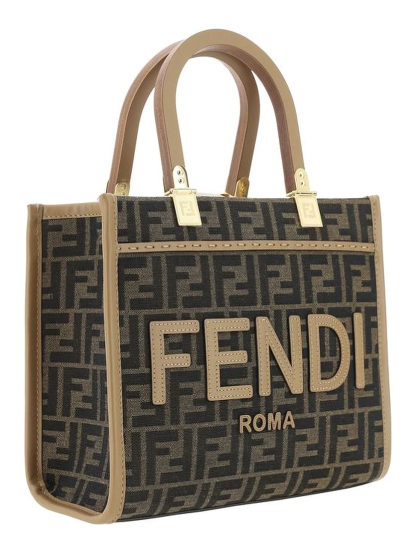 Brown Polyester Shoulder Bag