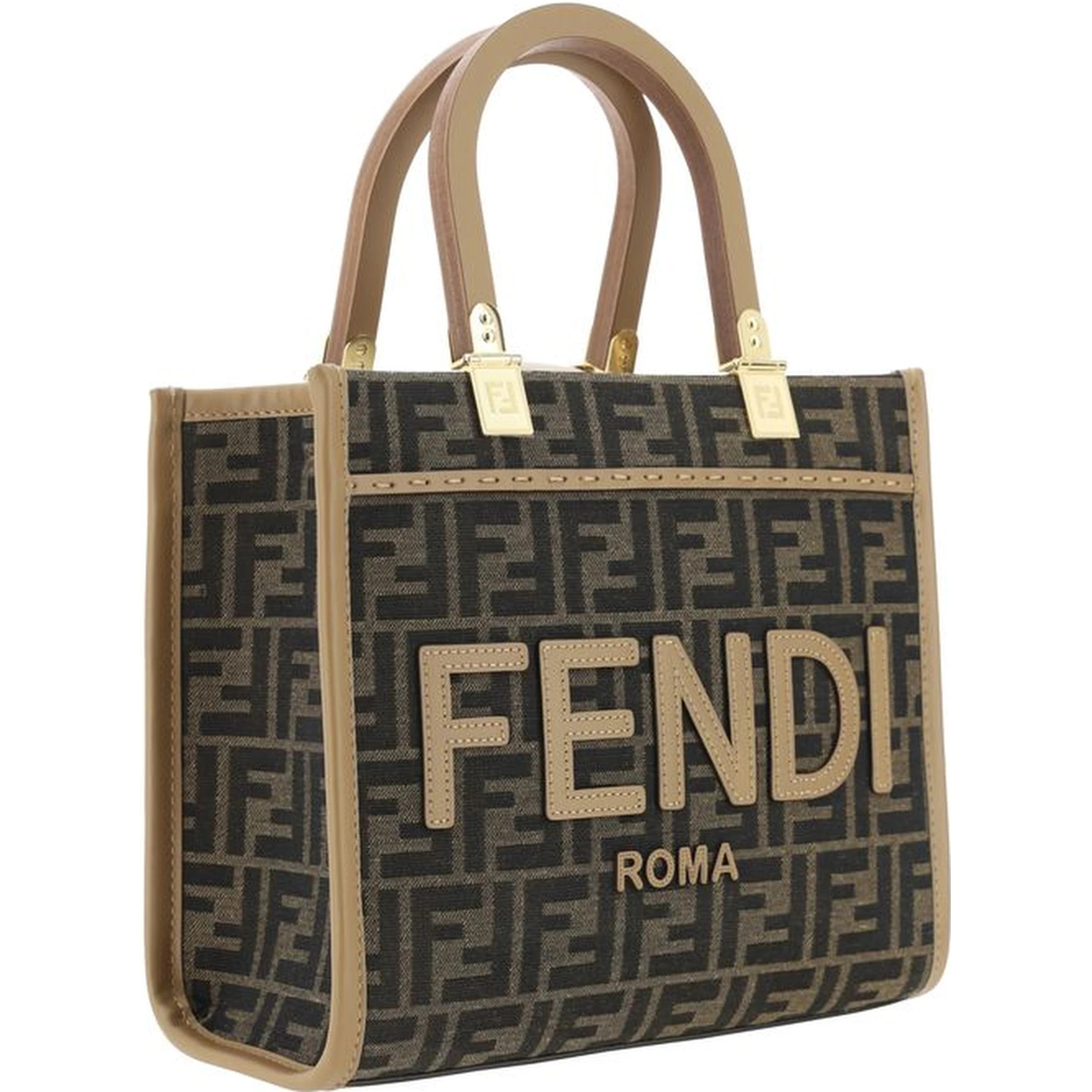 Brown Polyester Shoulder Bag
