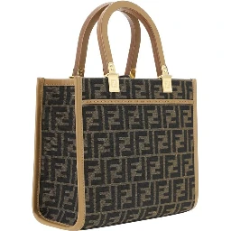 Brown Polyester Shoulder Bag