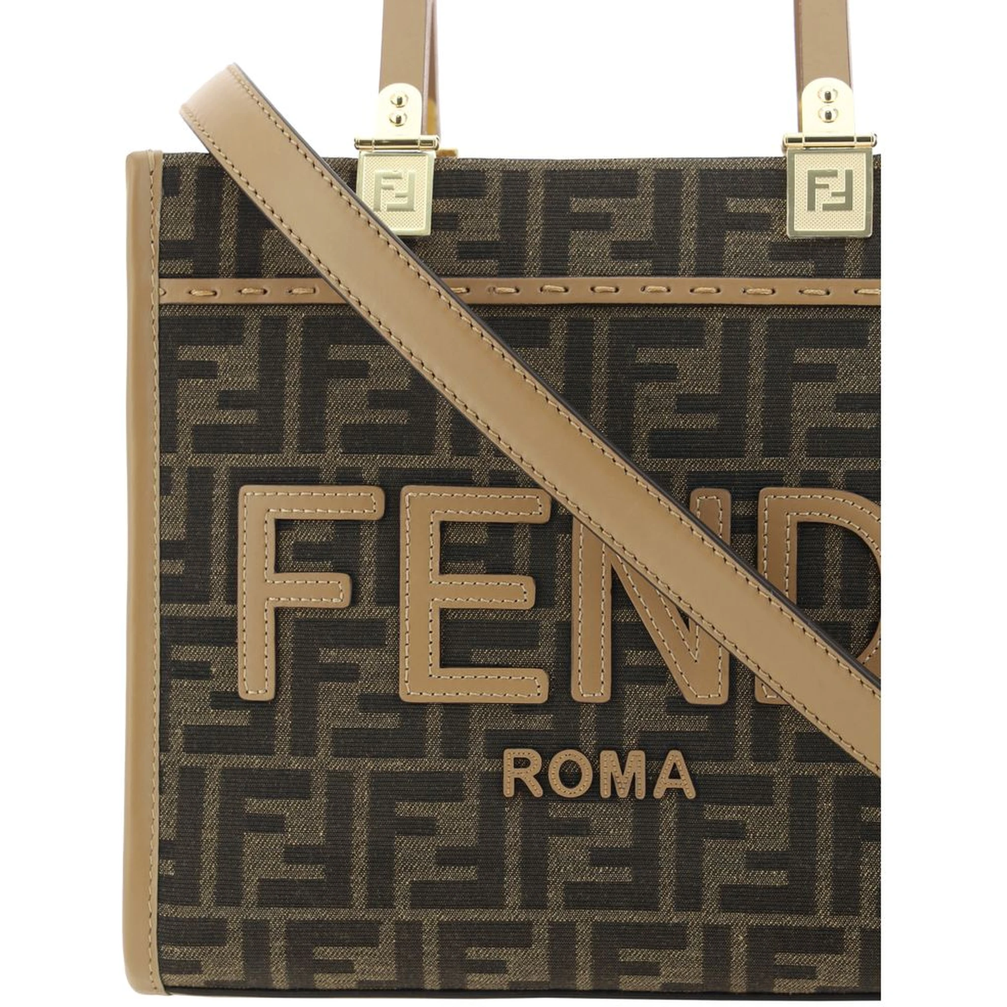 Brown Polyester Shoulder Bag