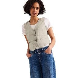 Beige Linen Waistcoat