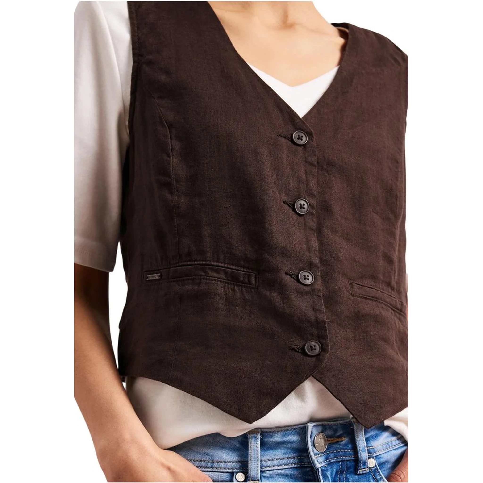 Brown Linen Waistcoat