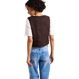Brown Linen Waistcoat