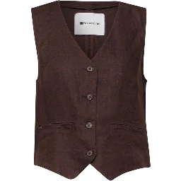 Brown Linen Waistcoat