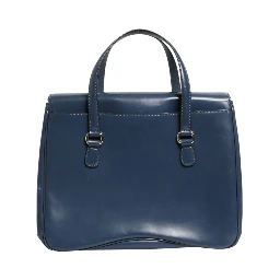 Blue Smooth Leather Lady Lock Shouler Bag