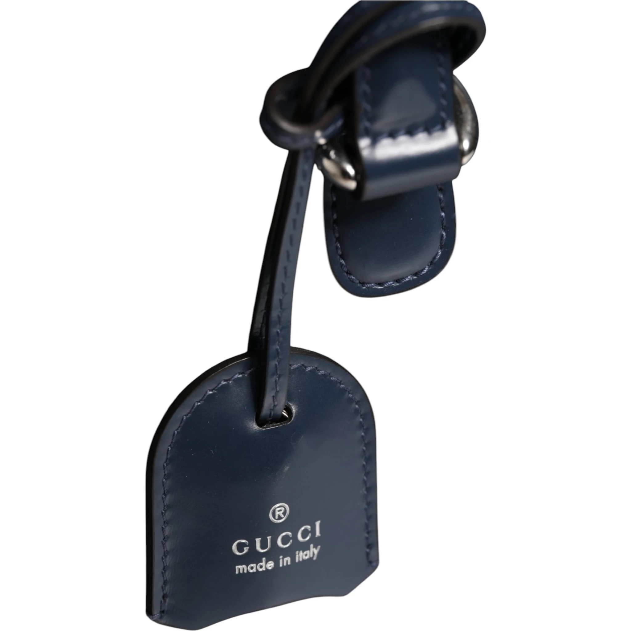 Blue Smooth Leather Lady Lock Shouler Bag