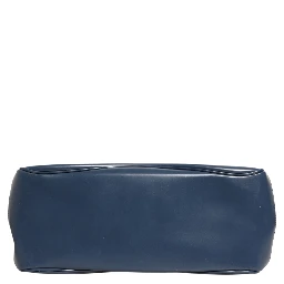 Blue Smooth Leather Lady Lock Shouler Bag