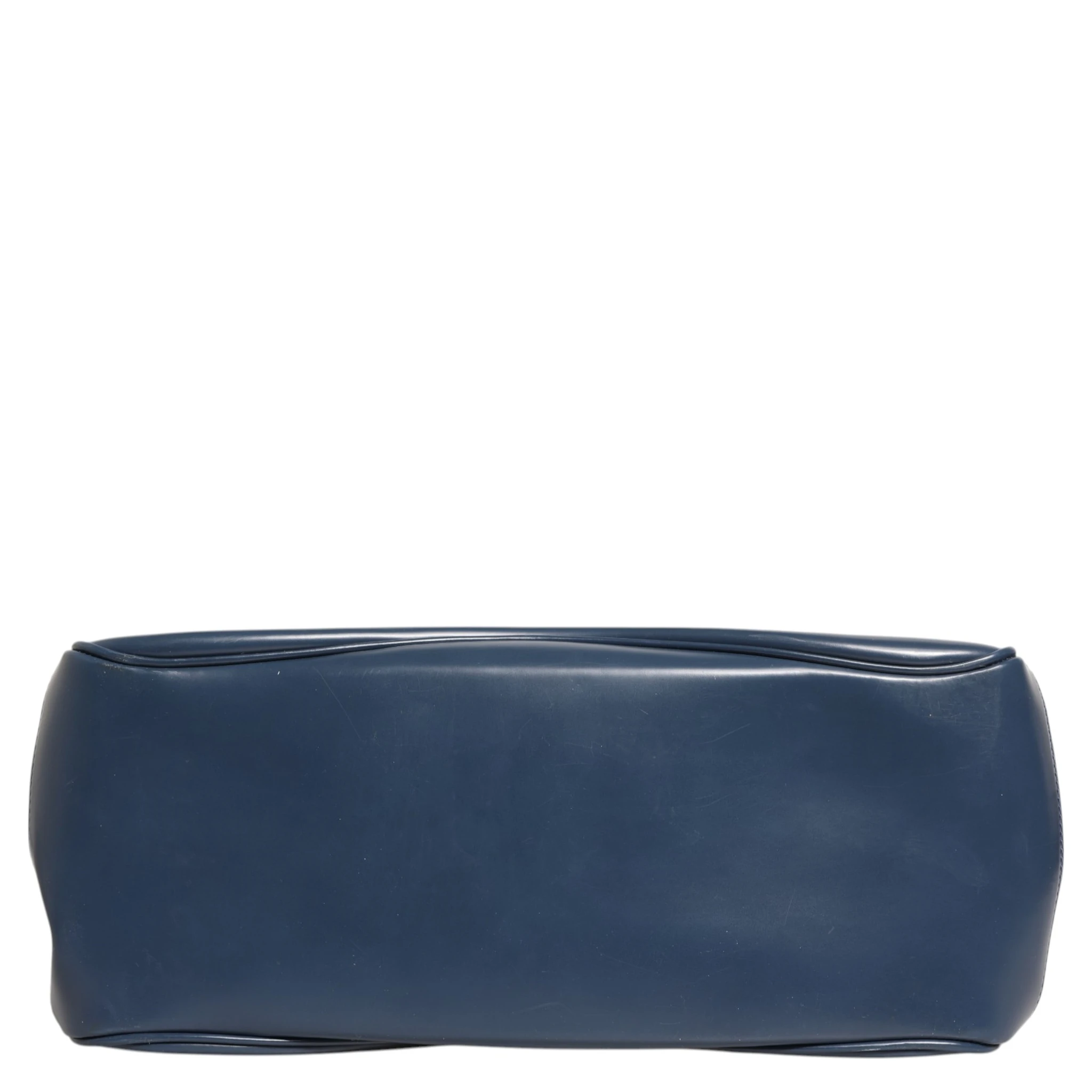 Blue Smooth Leather Lady Lock Shouler Bag